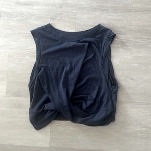 Free people, movement blue crop sleeveless tee